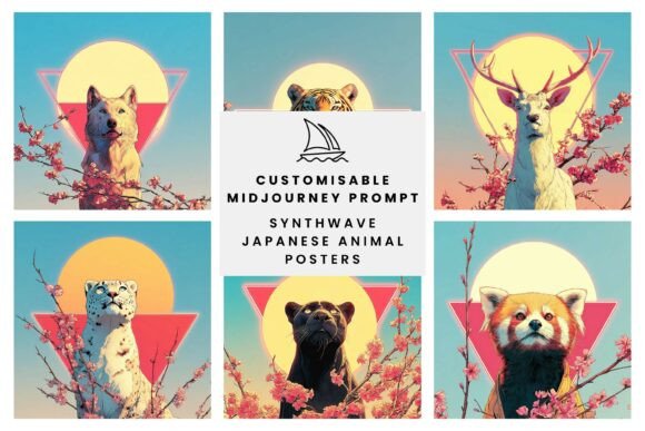 Download Synthwave Japanese Animal Poster Prompt - Poster Collection